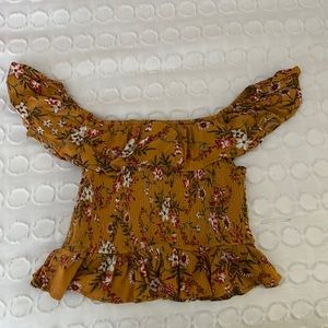 Cute floral off the shoulder top